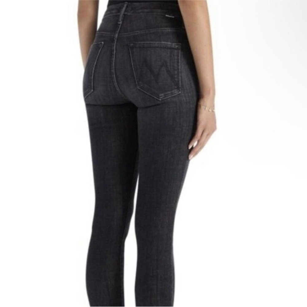 MOTHER High Waisted Ankle Fray in Blackbird Size 27 Black Jeans